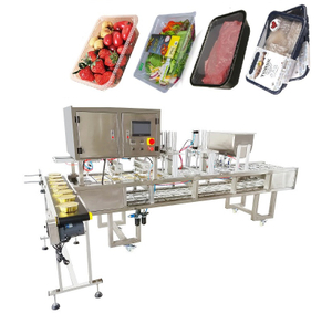 Máquina seladora de bandeja de carne para produtos de panificação e confeitaria com atmosfera modificada 